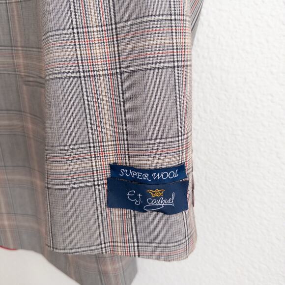 E.J. Samuel Plaid Single Breasted Blazer Size 42R NWT - Picture 6 of 13